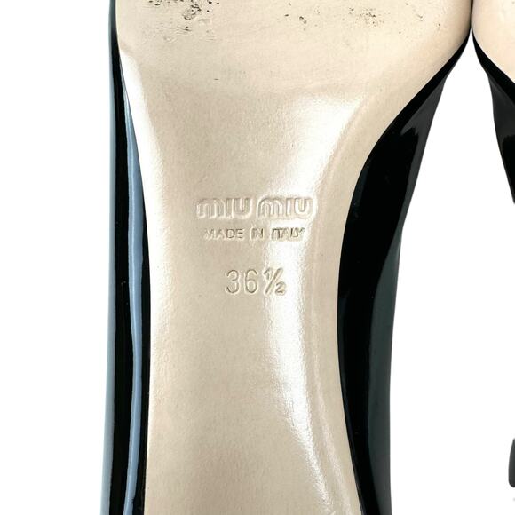 Miu Miu Patent Leather Peep Toe Heels - Picture 9 of 10